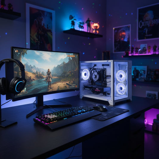 FrostHawk Gaming PC Desktop Ryzen 7 5700X 32GB RAM 1TB NVMe Nvidia RTX 5060 Windows 11