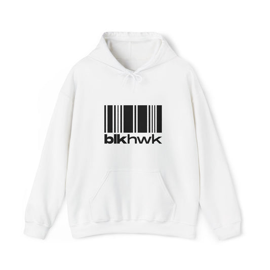 Barcode Logo Hoodie — BlackHawk Streetwear Pullover
