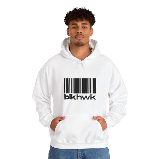 Barcode Logo Hoodie — BlackHawk Streetwear Pullover