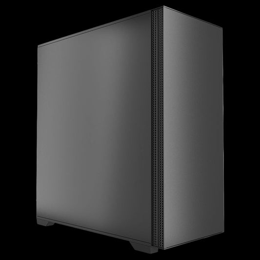Black computer case on a white background