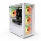 Computer case with RGB lighting on a white background